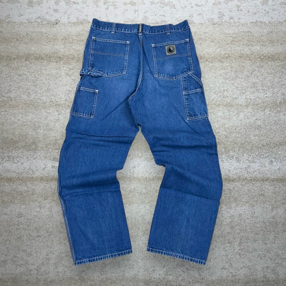 Vintage 90s Berne Carpenter Jeans 36x32 Baggy Medium Wash Work Wear Denim